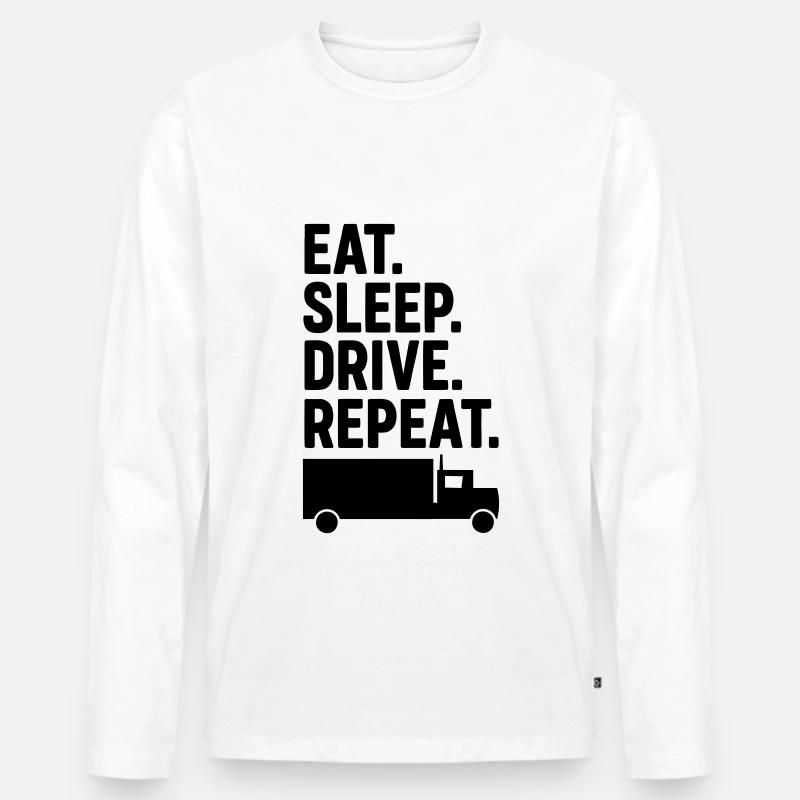 LKW Fahrer - Männer Premium Bio Langarmshirt - Weiß