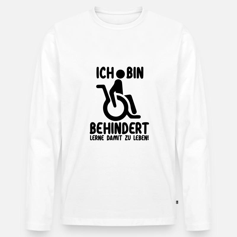 Ja, ich bin behindert | Rollstuhl Handicap - Männer Premium Bio Langarmshirt - Weiß