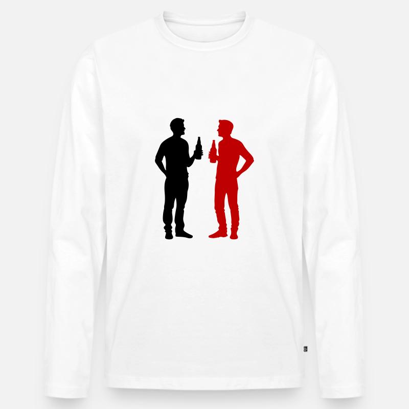 Team Drinking Mannschaft - Männer Premium Bio Langarmshirt - Weiß