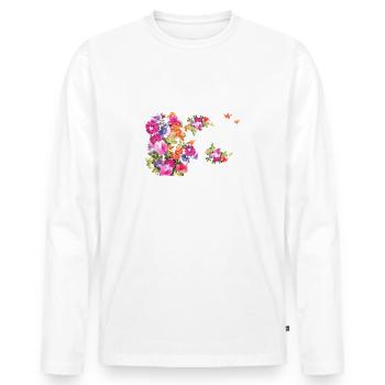 fleurs,fleur,printemps,fleurs - T-shirt manches longues Premium bio Homme - blanc - Devant - Nico (187cm)