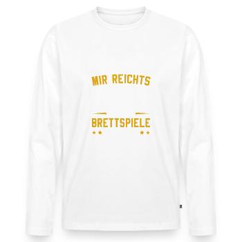 Gesellschaftsspiele Spieleabend Brettspiele - Männer Premium Bio Langarmshirt - Weiß - Vorne - Nico (187cm)