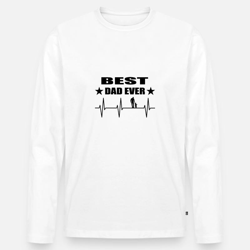 Papa - Männer Premium Bio Langarmshirt - Weiß