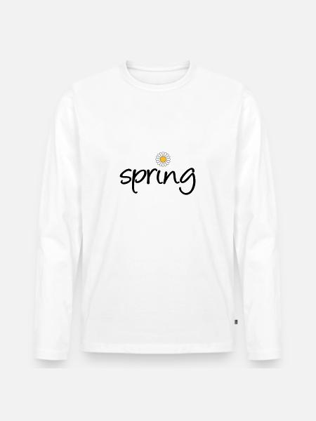 Spring - Männer Premium Bio Langarmshirt - Weiß