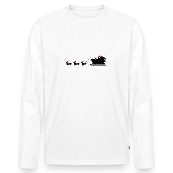 Dachshund reindeer black short-haired Dachshund - Men's Premium Organic Long Sleeve Shirt - white - Front - Nico (187cm)