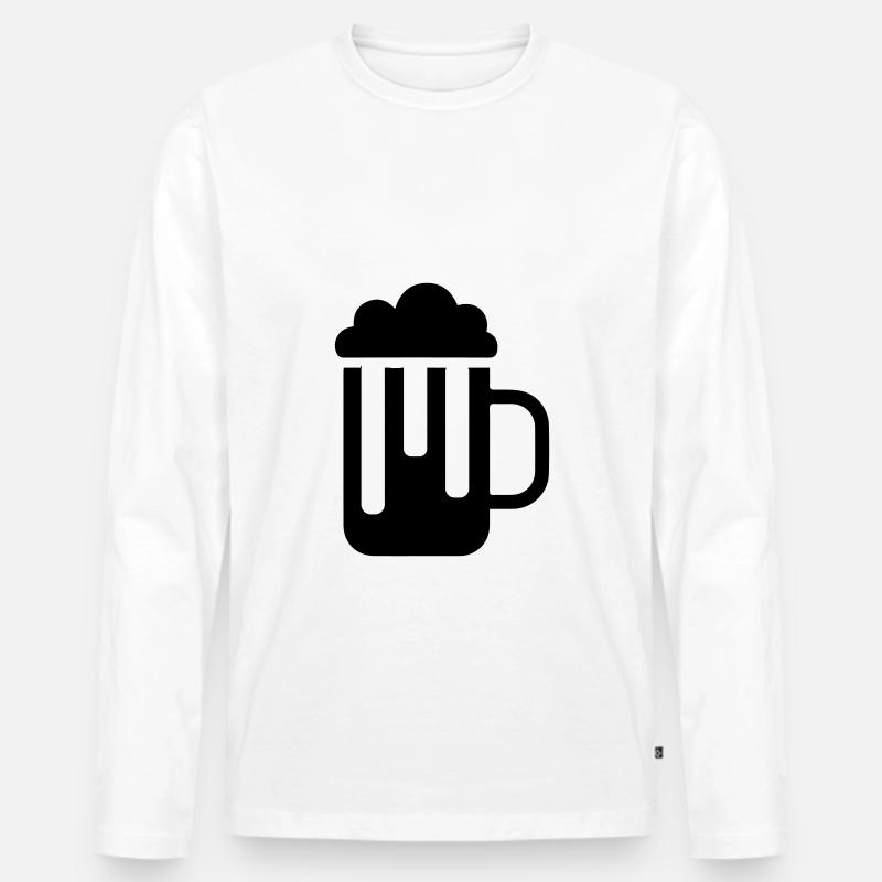 Bier glas - Männer Premium Bio Langarmshirt - Weiß