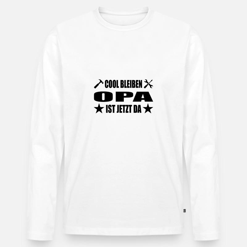 Opa - Männer Premium Bio Langarmshirt - Weiß