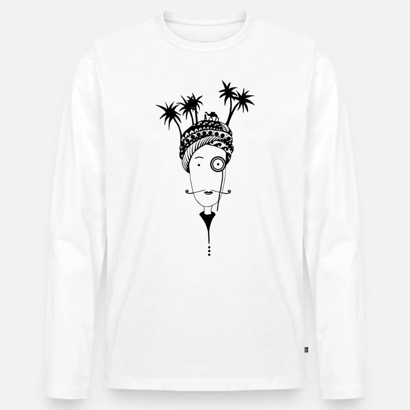 abstract desert - Männer Premium Bio Langarmshirt - Weiß