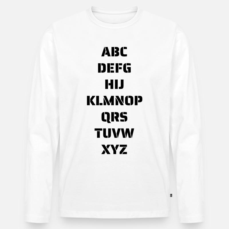 Das Alphabet - Männer Premium Bio Langarmshirt - Weiß
