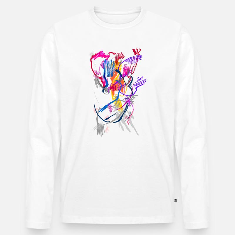Kunst - Männer Premium Bio Langarmshirt - Weiß