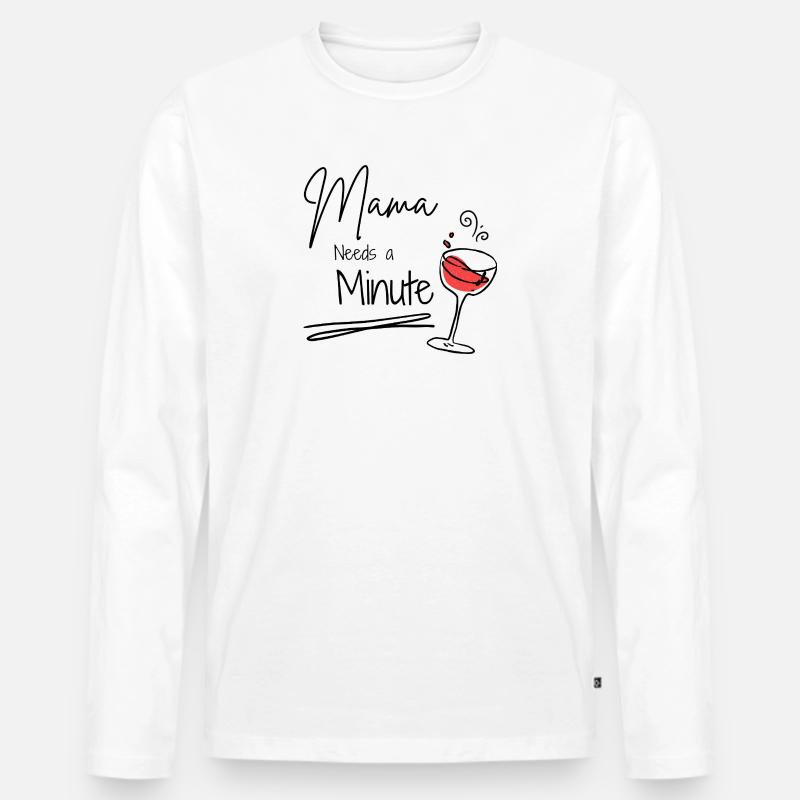 Mama braucht einen Moment - Männer Premium Bio Langarmshirt - Weiß