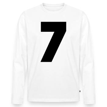 7 - Men's Premium Organic Long Sleeve Shirt - white - Front - Nico (187cm)