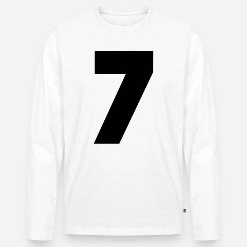 7 - Männer Premium Bio Langarmshirt - Weiß