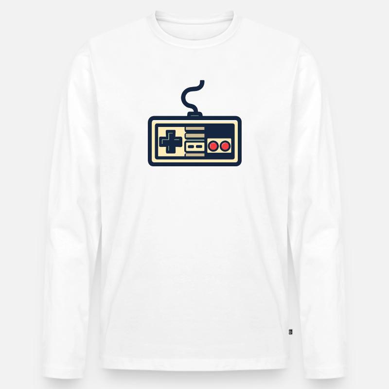 Retro game controller design - Men's Premium Organic Long Sleeve Shirt - white
