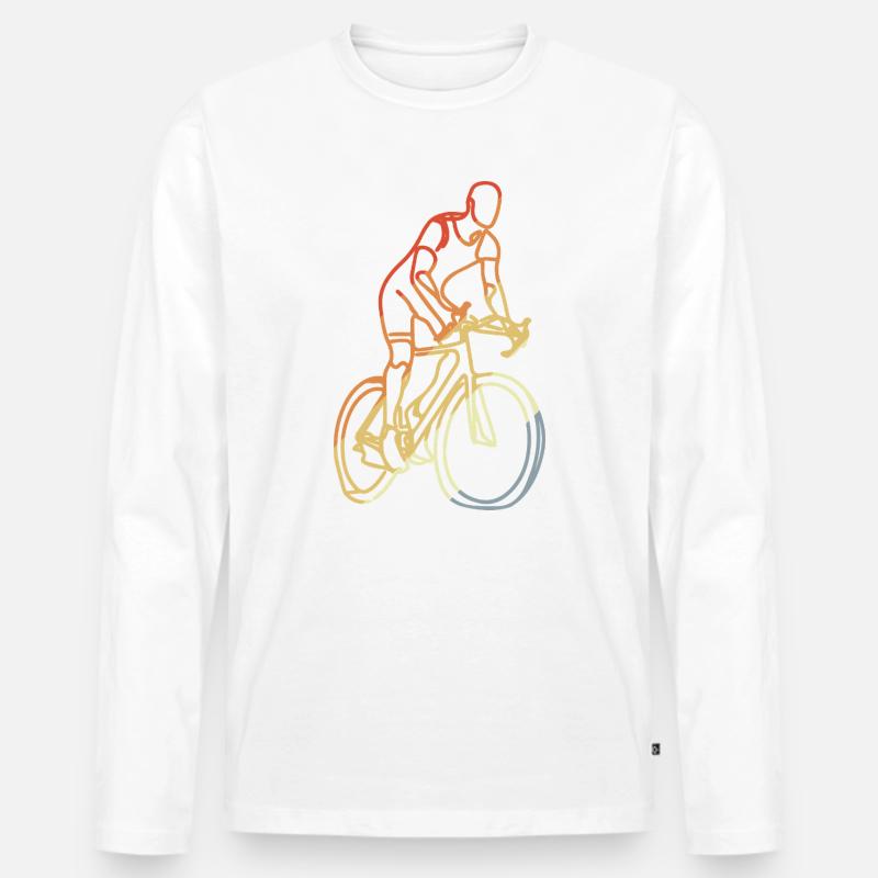 Radfahrer Retro - Männer Premium Bio Langarmshirt - Weiß