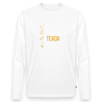 Englisch Lehrer Teacher Englischlehrerin Pädagoge - Männer Premium Bio Langarmshirt - Weiß - Vorne - Nico (187cm)