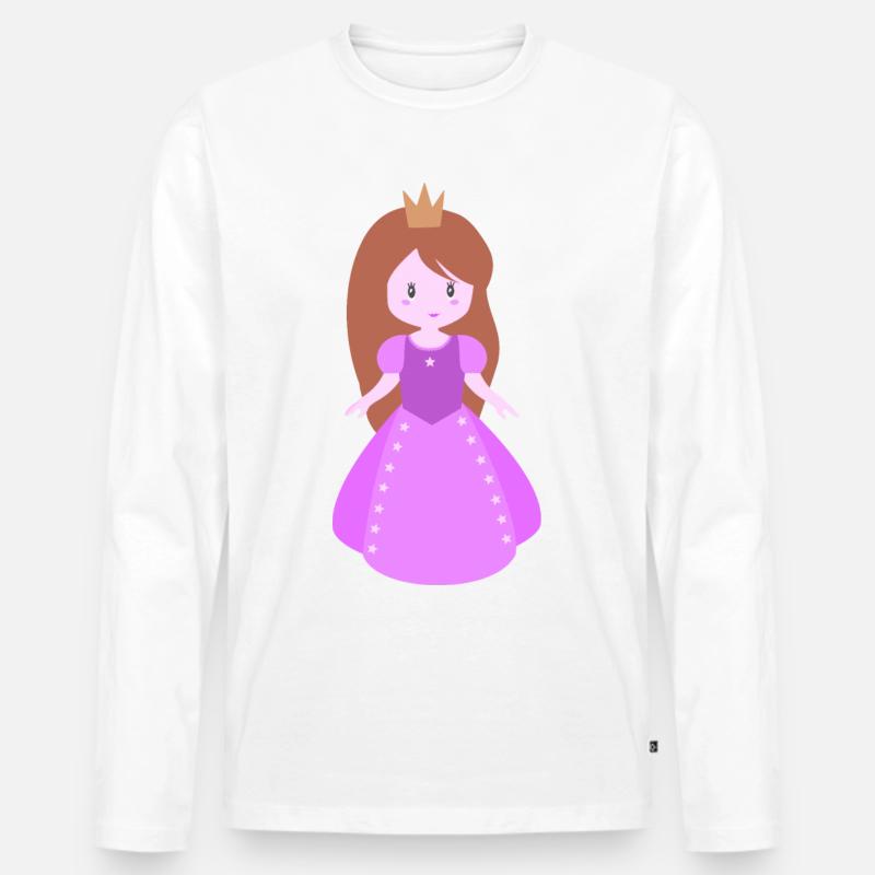 Prinzessin Mädchen Figur - Männer Premium Bio Langarmshirt - Weiß