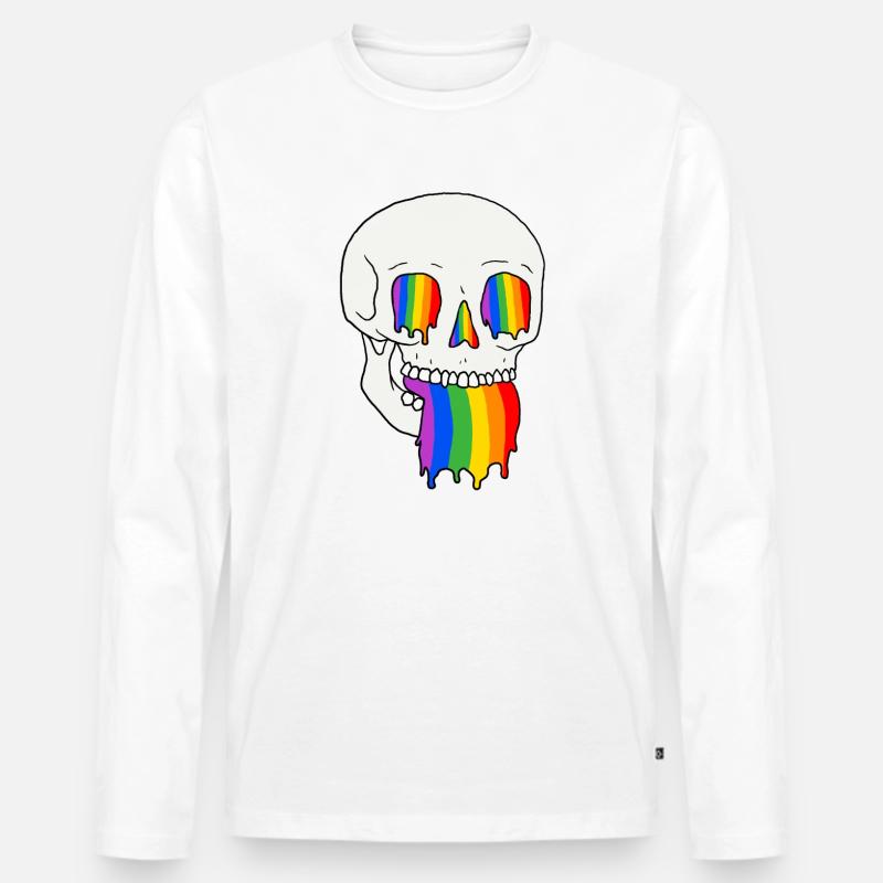 Braving with Pride - Männer Premium Bio Langarmshirt - Weiß