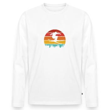funny ski sayings skisport skiing - Men's Premium Organic Long Sleeve Shirt - white - Front - Nico (187cm)