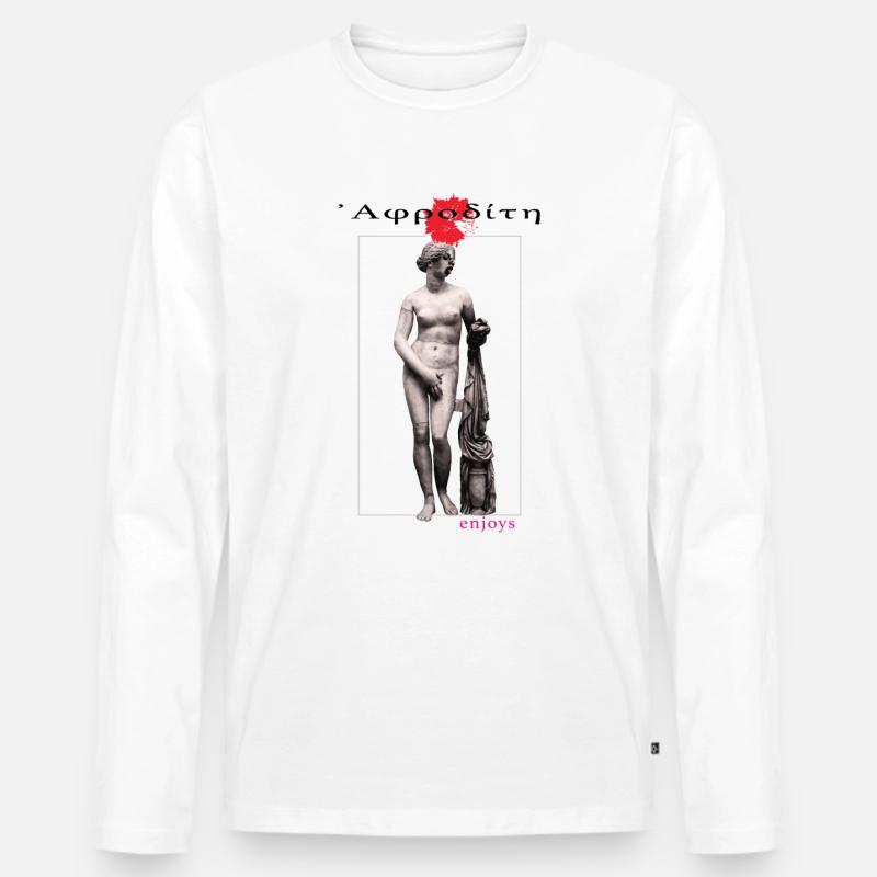 Aphrodite 12 - Männer Premium Bio Langarmshirt - Weiß