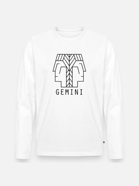 Gemini - Men's Premium Organic Long Sleeve Shirt - white