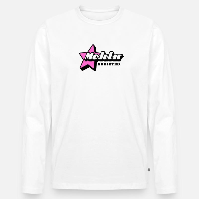 Modular Addicted Synthesizer  - Männer Premium Bio Langarmshirt - Weiß