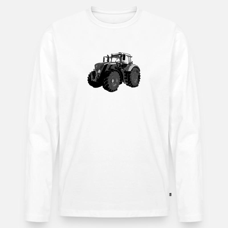 Traktor - Männer Premium Bio Langarmshirt - Weiß
