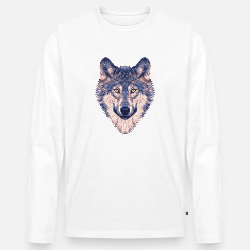 Wolf - Männer Premium Bio Langarmshirt - undefined