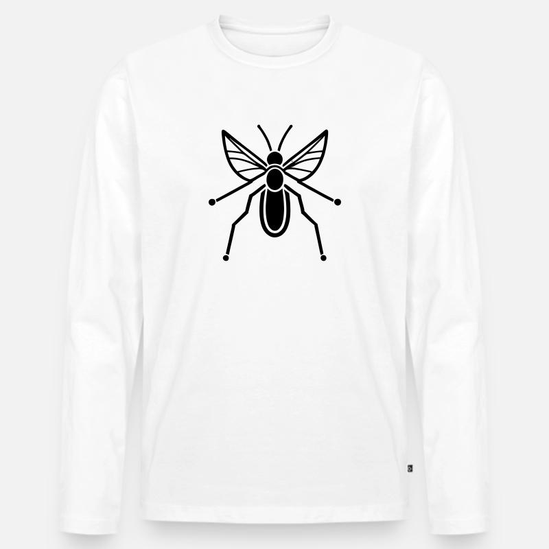 Mücke - Männer Premium Bio Langarmshirt - Weiß