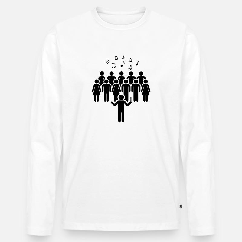 Chor - Männer Premium Bio Langarmshirt - Weiß