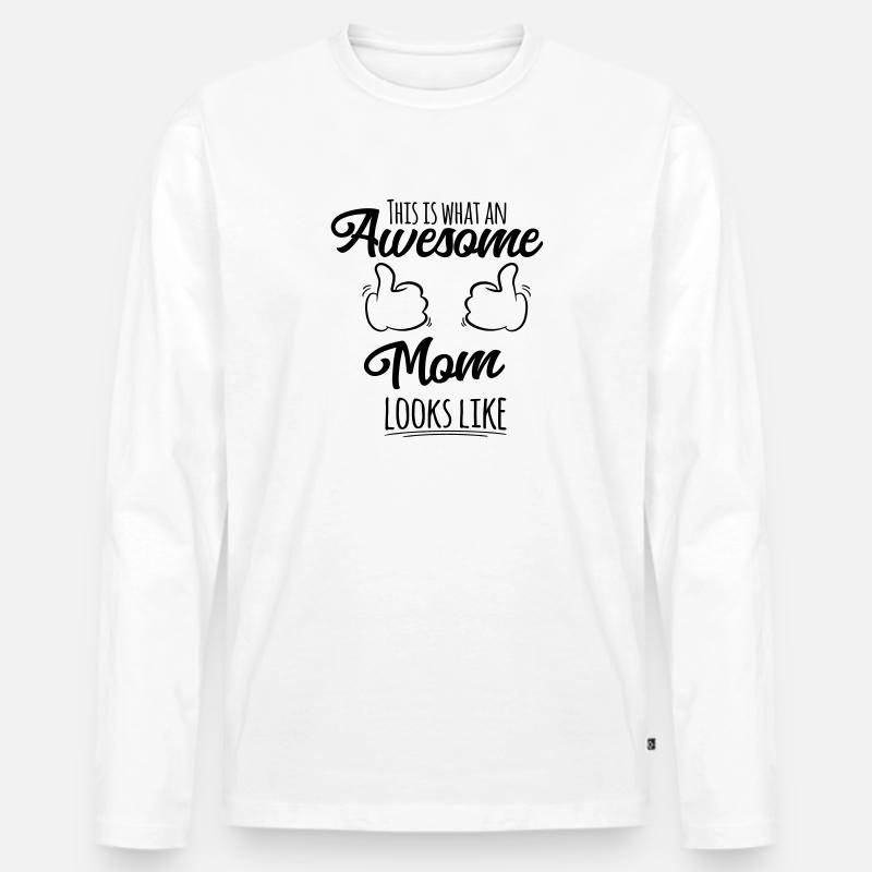 Super Mama - Männer Premium Bio Langarmshirt - Weiß