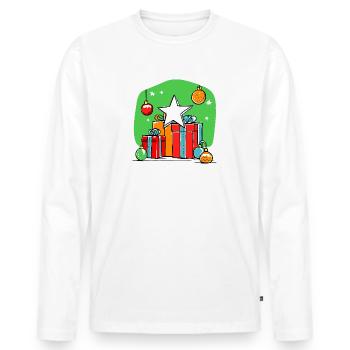 Weihnachtsgeschenke & Dekorationen - Männer Premium Bio Langarmshirt - Weiß - Vorne - Nico (187cm)