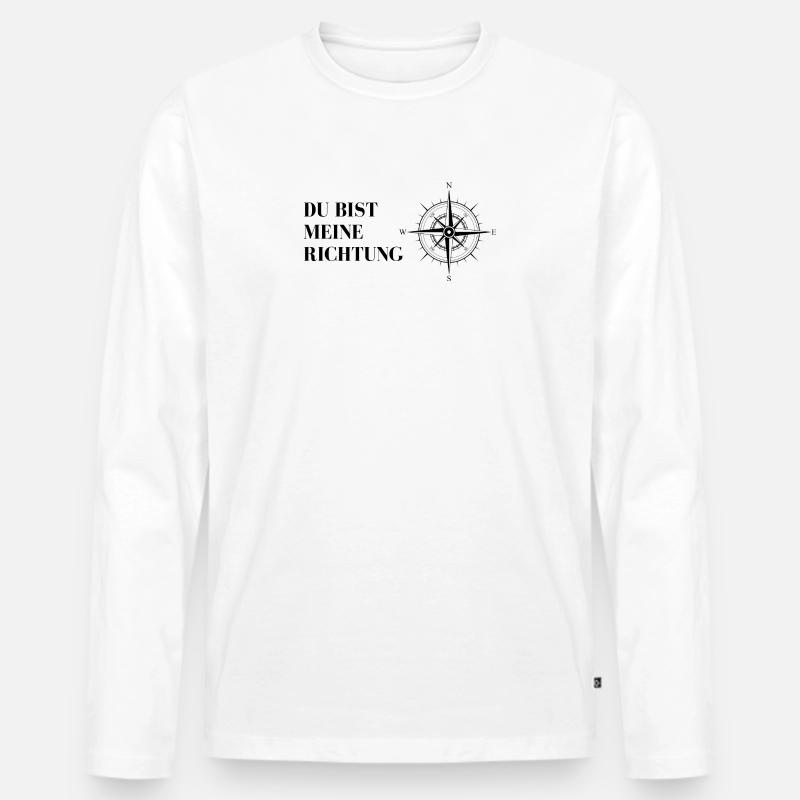 Du bist meine Richtung - Männer Premium Bio Langarmshirt - Weiß