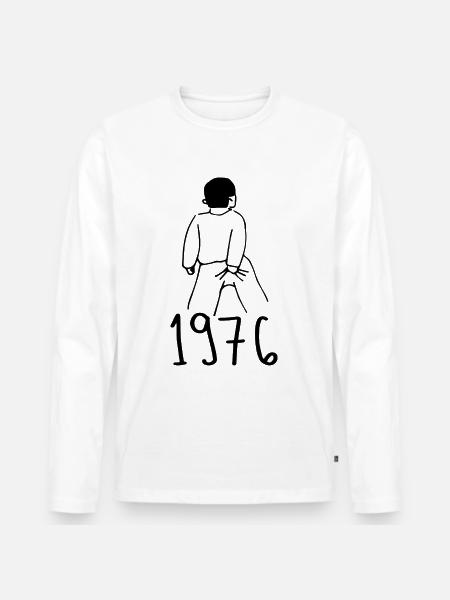 1976 Anniversaire 1976 - T-shirt manches longues Premium bio Homme - blanc