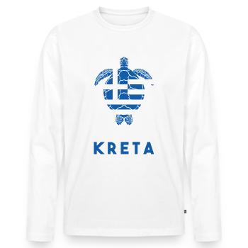 Kreta Schildkröten Griechenland - Männer Premium Bio Langarmshirt - Weiß - Vorne - Nico (187cm)