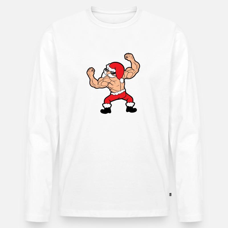 Weihnachten - Männer Premium Bio Langarmshirt - Weiß