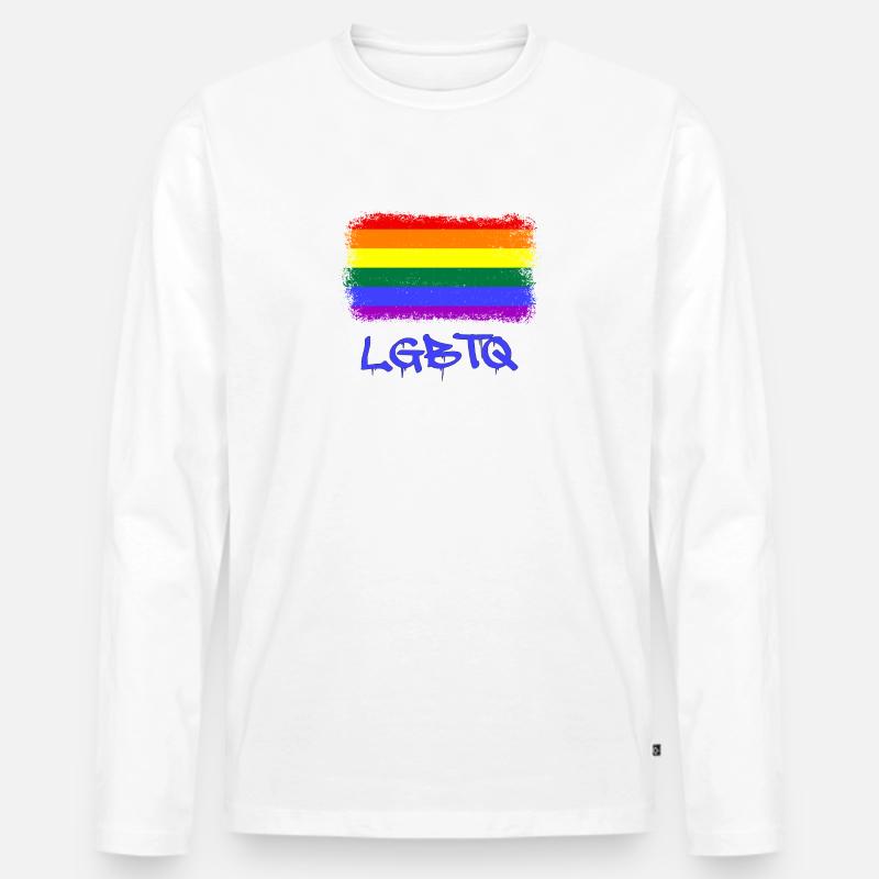 LGBTQ - Männer Premium Bio Langarmshirt - Weiß