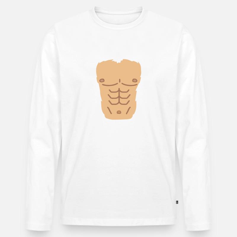 Sixpack - Männer Premium Bio Langarmshirt - Weiß