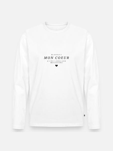 Mon Coeur - Männer Premium Bio Langarmshirt - Weiß