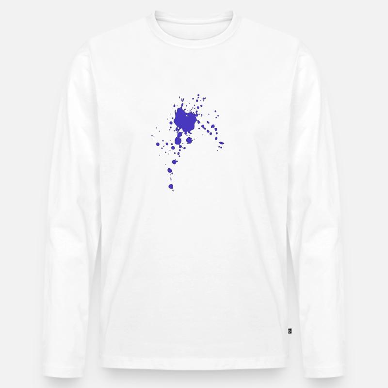 Farbklecks Farbspritzer Geschenkidee - Männer Premium Bio Langarmshirt - Weiß