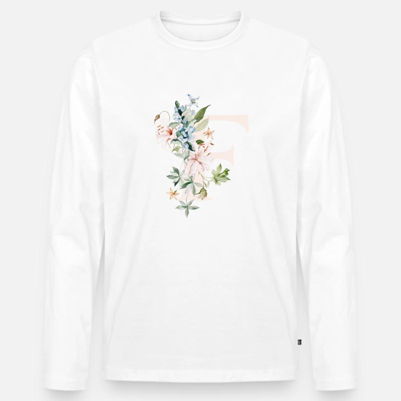 F - Männer Premium Bio Langarmshirt - Weiß