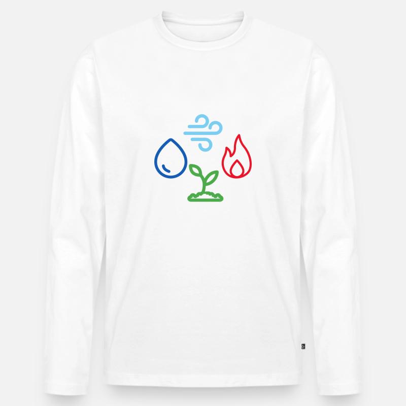 Element 1 - Männer Premium Bio Langarmshirt - Weiß