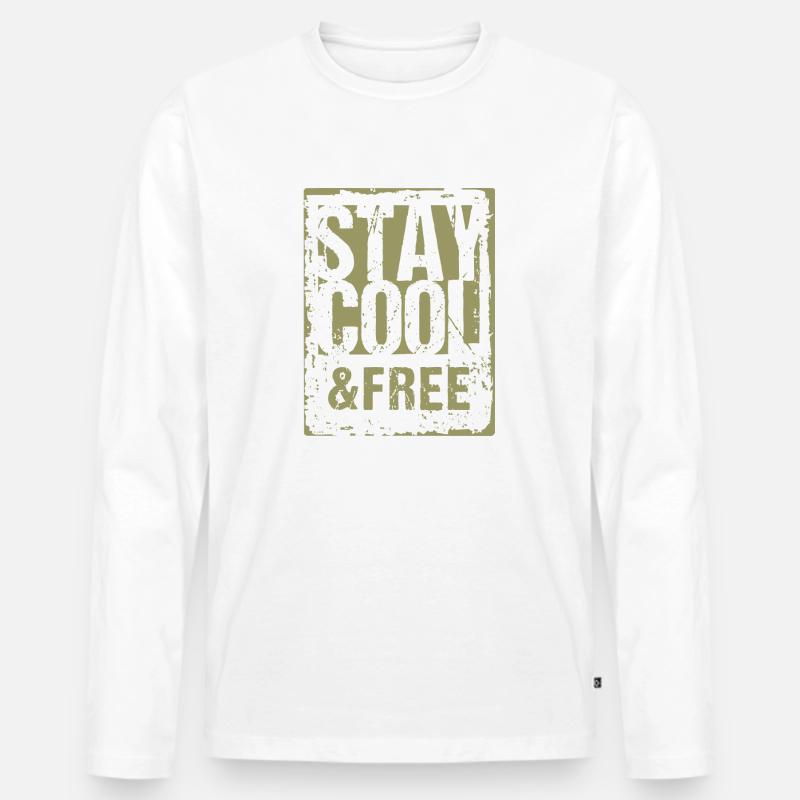 Stay Cool 2 - Männer Premium Bio Langarmshirt - Weiß