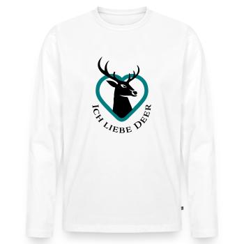 Deer - Männer Premium Bio Langarmshirt - Weiß - Vorne - Nico (187cm)