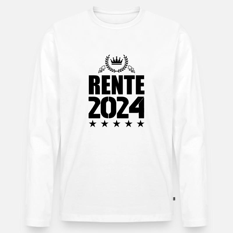 rente 2024 - Männer Premium Bio Langarmshirt - Weiß