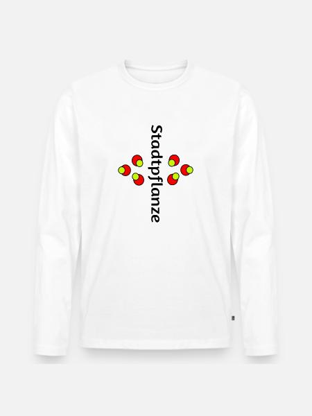 Stadtpflanze - Männer Premium Bio Langarmshirt - Weiß