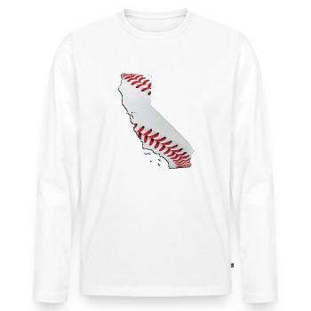 Californie (États-Unis) | Vrai baseball | Carte - T-shirt manches longues Premium bio Homme - blanc - Devant - Nico (187cm)