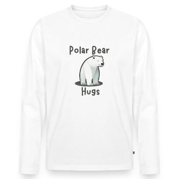 Polar Bear Hugs - Eisbär - Männer Premium Bio Langarmshirt - Weiß - Vorne - Nico (187cm)