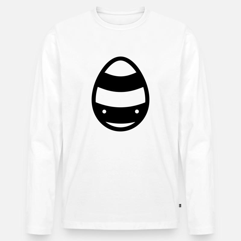 Ei - Männer Premium Bio Langarmshirt - Weiß