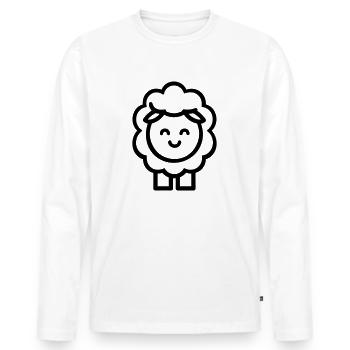 sheep - Men's Premium Organic Long Sleeve Shirt - white - Front - Nico (187cm)