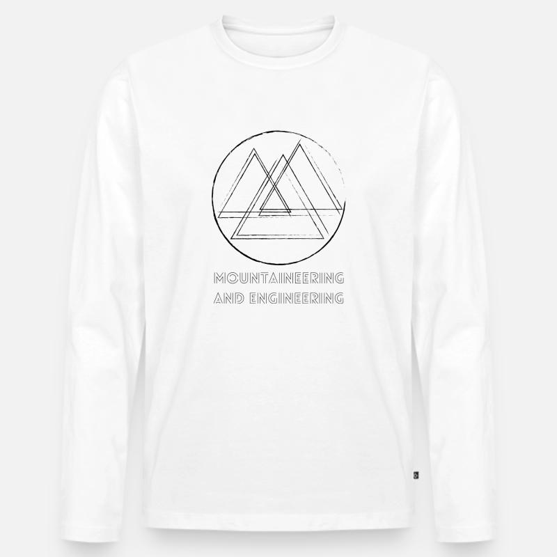 Berge / Mountaineering and Engineering - Männer Premium Bio Langarmshirt - Weiß